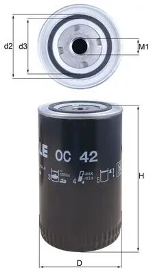 KNECHT Ölfilter oc42 Anschraubfilter 175mm Gewindemaß3/4-16UNF-2B für Ford RENAULT Volvo GMC NISSAN TALBOT CUPRA FREIGHTLINER MAN VM Chrysler