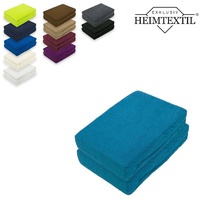 Spannbettlaken Doppelpack Frottee Spannbettlaken Premium, EXKLUSIV HEIMTEXTIL, Frottee, Gummizug: rundum, (2 Stück), mit Rundumgummizug blau