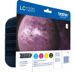 Tintenpatrone LC-1220VALBPDR für Brother Drucker, 4 Tintenpatronen, cyan, magenta, gelb, schwarz
