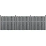 [neu.holz] Lamellenzaun 180 x 75 cm Grau/WPC
