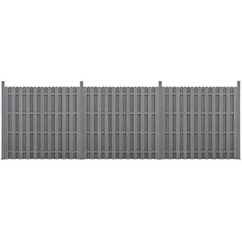 [neu.holz] Lamellenzaun 180 x 75 cm Grau/WPC