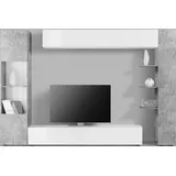 INOSIGN Wohnwand INOSIGN "Sorano", weiß (weiß matt, weiß hochglanz lack, beton, optik), Kastenmöbel-Sets, Wohnwand, Kompaktwohnwand mit viel Stauraum