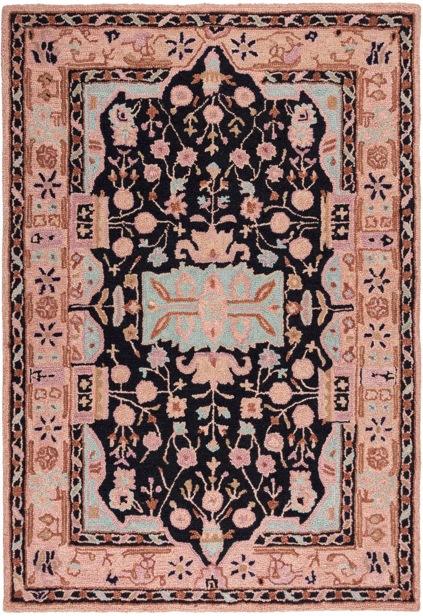 Wollteppich FLAIR RUGS "Blossom" Teppiche Gr. B: 120cm, 5mm, L: 170cm, rosa Traditioneller Wollteppich Blossom