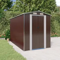 VidaXL Geräteschuppen Dunkelbraun 192x357x223 cm Verzinkter Stahl