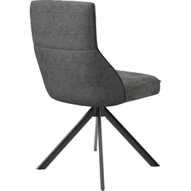 byLIVING Esszimmerstuhl California 2er Set, Webstoff anthrazit schwarz