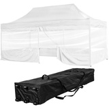 INSTENT Faltpavillon Pro 3x6 m Aluminium Pavillon Partyzelt, mit Seitenteilen u. Trolley. wasserabweisend, UV-Schutz 50+, Farbwahl weiß