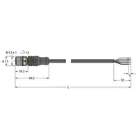 Turck 6629933 Sensor-/Aktor-Anschlussleitung 2m Polzahl: 5 1St.