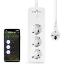 Offgridtec Smarte 3-fach Steckdosenleiste mit Smart Life- oder Tuya-App 1,8m Kabel
