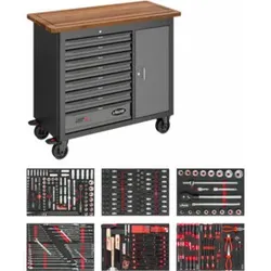 VIGOR Mobile Werkbank SeriesL, mit Sortiment, V5154, 375-teilig