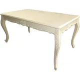 Casa Padrino Barock Esstisch Creme Hochglanz 160 x 100 cm - Esszimmer Tisch - Barock Möbel - Creme