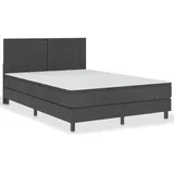 vidaXL Boxspringbett Dunkelgrau Stoff 140x200 cm627424