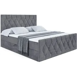 altdecor Boxbett, VELANTO-Z - 160 x 200 - H3 - Dunkelgrau