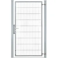 deutsche zauntechnik Flügeltor 100 x 180 cm Silber/Metall