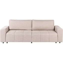 Schlafsofa INNVIK Stoff Hellbraun mit Stauraum 3-Sitzer