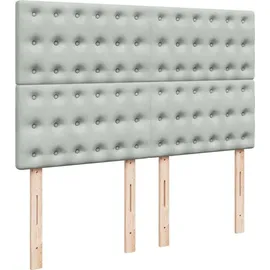 vidaXL Boxspringbett mit Matratze Hellgrau 140x200 cm Samt