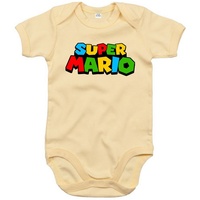 Blondie & Brownie Strampler Kinder Baby Super Mario Retro Gamer Gaming Konsole Spiele beige|braun 12-18 Monate