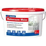 Baufan Wandfarbe Wohnraum-Weiß, weiß, Dispersionsfarbe, matt, 5 Liter