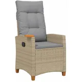 vidaXL Liegestuhl mit Teeteller 62 x 64 x 112 cm Beige