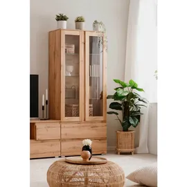 Z2 Vitrine Image Holzoptik Braun Eiche