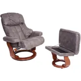 MCA Furniture Relaxsessel Edmonton Leder 83 x 104 x 83 cm dunkelgrau mit Hocker