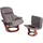 MCA Furniture Relaxsessel Edmonton Leder 83 x 104 x 83 cm dunkelgrau mit Hocker