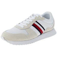 Tommy Hilfiger Herren Runner Sneaker Runner Evo Mix Sportschuhe, Weiß (White), 42