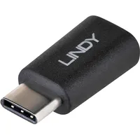 Lindy USB-C Adapter, USB-C 2.0 [Stecker] auf USB 2.0 Micro-B [Buchse] (41896)