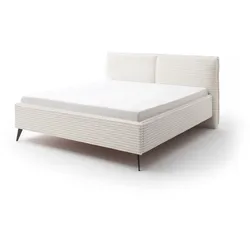 Meise Möbel Matera Polsterbett hellbeige mit schwarzen Metallfuß - Braun