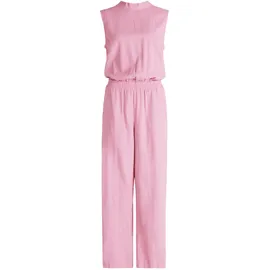 Cartoon Overall "Damen mit hohem Kragen", Damen, Gr. 34, Normalgrößen, lila (lilas), Obermaterial: 55% Leinen, 45% Viskose, tailliert, Rundhals, Overalls Overall, Design