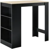 [en.casa] Bartisch Kouvola 110 x 50 x 103 cm Schwarz/Eiche-Optik