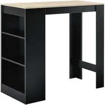 [en.casa] Bartisch Kouvola 110 x 50 x 103 cm Schwarz/Eiche-Optik