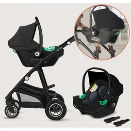 lionelo BIANKA Kinderwagen 3 in 1 bis 22 kg Babywanne Autositz Zusammenlegbar, Reise-System, Einstellung der Rückenlehne, Räder 360o Stoßdämpfer, Verdeck XXL