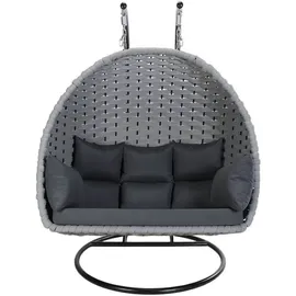 Home Deluxe Hängesessel Cadeira 2-Sitzer Hellgrau
