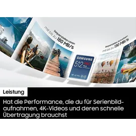 Samsung MB-SD512SB/WW Pro Plus, SDXC Speicherkarte, 512 GB, 180 MB/s