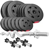 Set aus Verbundgewichten Langhantel Hop-Sport Premium 38kg schwarz 38kg