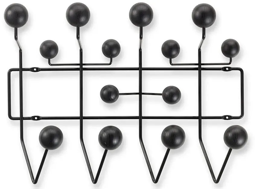 Vitra Wandgarderobe Hang it all schwarz, Designer Charles & Ray Eames, 37x50x17 cm