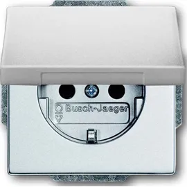 Busch-Jaeger Klappdeckelsteckdose 1f Unterputz Silber