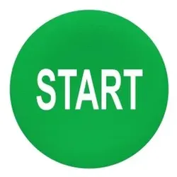 Schneider Electric ZBA333 Tastensch., grün, Beschrif. START, weiß, f. Frontelem. rund, flach Druckt. - 10 Stück