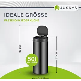 Juskys Automatik Mülleimer mit Sensor - Schwarz