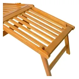 vidaXL Gartenliegen mit Fußteil 2 Stk. Massivholz Akazie