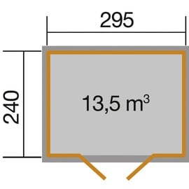 Weka Gartenhaus 219 2,95 x 2,40 m anthrazit