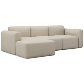 tenksom Ecksofa Rund, Relax-Ecke, Big-Sofa, Endless Seating, Bezüge wechselbar, Kaltschaum im Sitz, Nordic Swan Ecolabel weiß