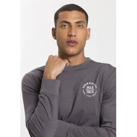 H.I.S. H.I.S Langarmshirt Packung, 2er-Pack, 2 Stk. tlg. Langarm, bedruckt, Rundhalsausschnitt, aus 100% Baumwolle, blau