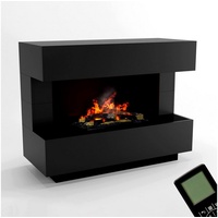 Glow Fire Wasserdampf Kamin Kant (Standkamin) - Elektrokamin mit realistischen LED 3D-Flammen, Knistereffekt & Fernbedienung, 120x90x50 cm - Opti-Myst 600 Elektro Kamin mit Holz-Deko, Schwarz