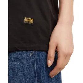 G-Star Lash Fem Loose Rib Kurzarm-T-Shirt Dark Black M