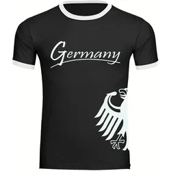 multifanshop Kontrast T-Shirt - Germany - Adler seitlich - Druck weiß - Männer