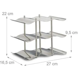 Relaxdays Weinregal 27 x 22 x 16,5 cm Silber