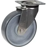 200-mm-Edelstahl-Lenkrolle mit grauem, elektrisch leitfähigem Thermoplas