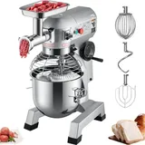 Küchenmaschine® - 1100 W Knetmaschine 20 L Edelstahl - Kompakt Küchenmaschine 120 kg/h Fleischwolf - 20 L Schüssel - Standmixer 3 Geschwindigke...