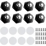 8 Stück Möbelrollen Schwarz, 20mm Kugelrollen Schwerlast, Mini Kugelrollen Möbelrollen, 360 Grad Rollen für Küchengeräte Selbstklebendes, Kugelrollen für Möbel Mülleimer Küchengeräte